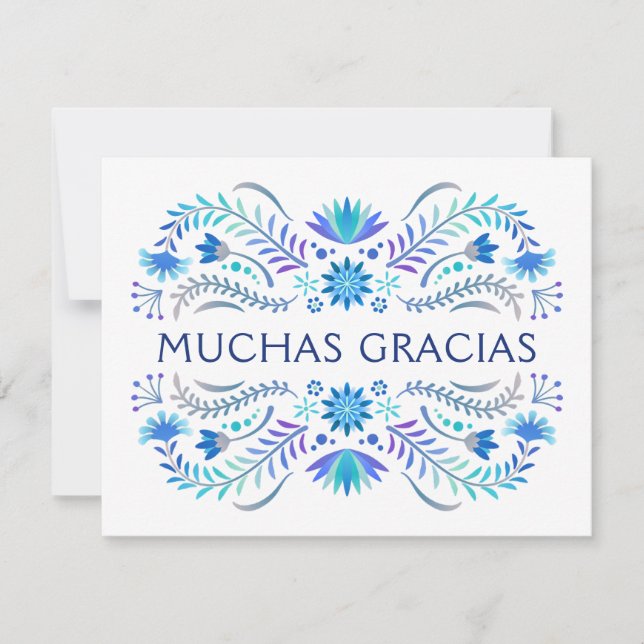 Carte De Remerciements Mariage de douche Fiesta Blue Anniversaire (Devant)