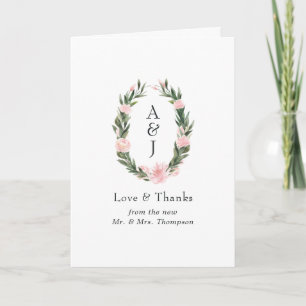 Carte De Remerciements Mariage de Flamant rose rose tropical exotique