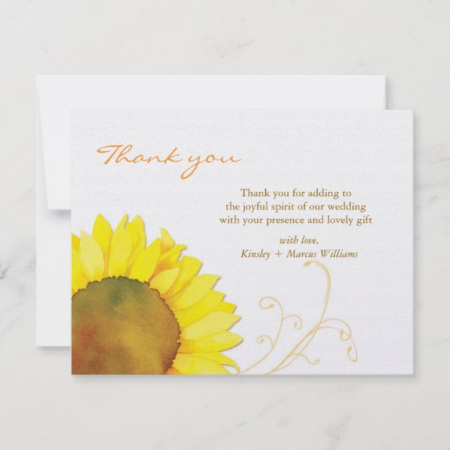 Carte de remerciements Mariage de fleurs de tourne (Devant)