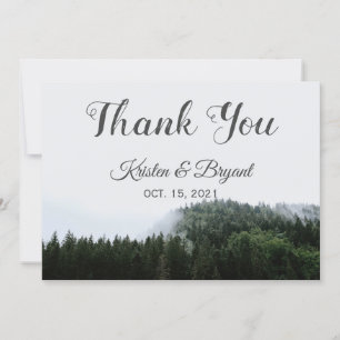 Carte De Remerciements Mariage de forêt pluviale de pins à moignon