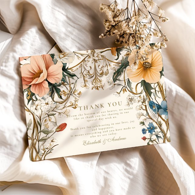 Carte De Remerciements Mariage de fougères florales (Créateur téléchargé)