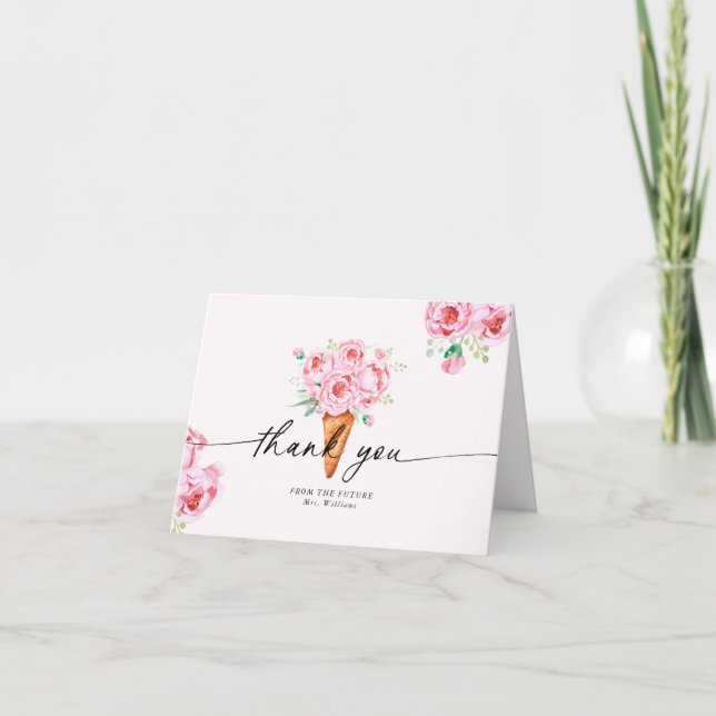 Carte De Remerciements Mariage de glace prise en Shower (Devant)