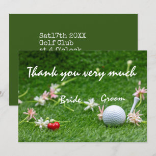 Carte de remerciements Mariage de golf