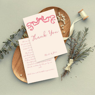 Carte De Remerciements Mariage de gribouillage vintage rétro dessiné à la