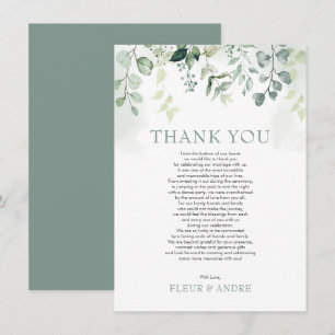 Carte De Remerciements Mariage de jardin Eucalyptus Green Sage