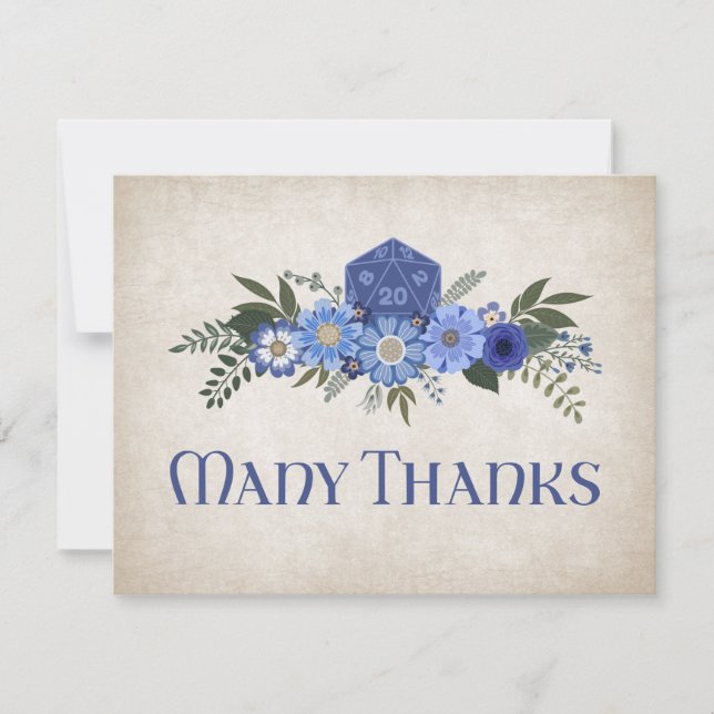 Carte De Remerciements Mariage de jeu de dés RPG (Devant)