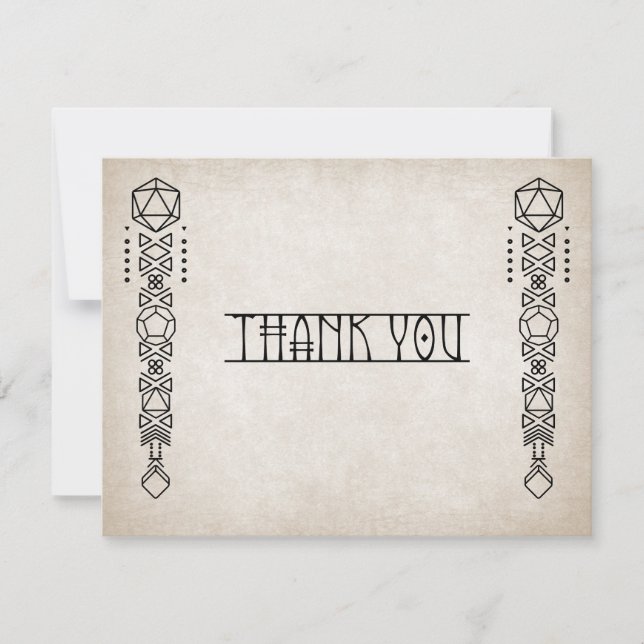 Carte De Remerciements Mariage de joueur RPG D20 (Devant)