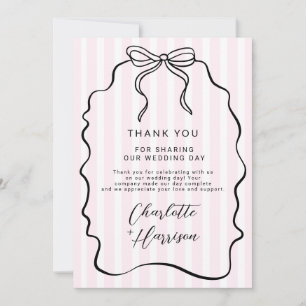 Carte De Remerciements Mariage de la boîte à rayures