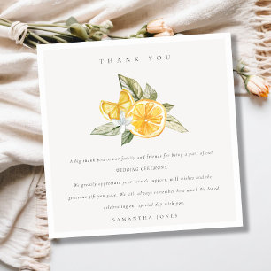 Carte De Remerciements Mariage de la faune botanique végétale de Citrus L