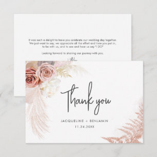 Carte de remerciements Mariage de la laiton de Pam