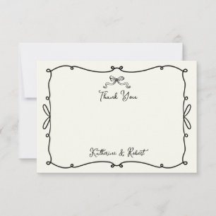 Carte de remerciements Mariage de la main dessinée