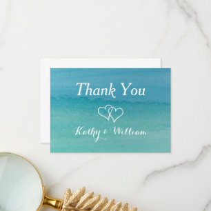 Carte De Remerciements Mariage de la plage d'aquarelle des Caraïbes