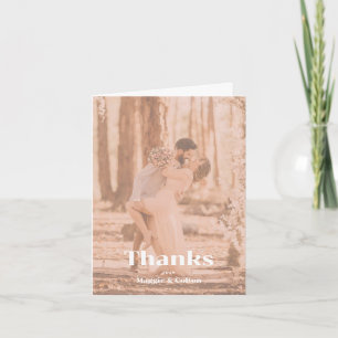 Carte De Remerciements Mariage de lettres Peachy Retro