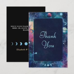 Carte De Remerciements mariage de lune de minuit céleste