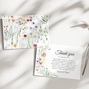Carte De Remerciements Mariage de Meadow Fleur sauvage de Bohême