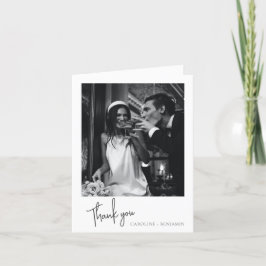 Carte De Remerciements Mariage de message personnalisé minimal plié