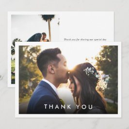 Carte De Remerciements Mariage de message personnalisé simple et moderne 
