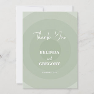 Carte De Remerciements Mariage de monogramme moderne Sage Green