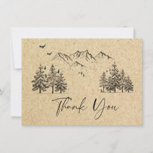 Carte De Remerciements Mariage de montage en papier Kraft simulé