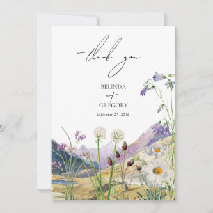 Carte De Remerciements Mariage de montagne Rustique Fleur sauvage aquarel