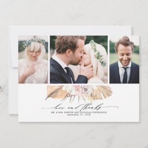 Carte De Remerciements Mariage de palmiers séchés tropicaux Photo