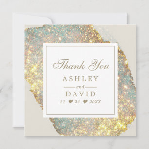 Carte De Remerciements Mariage de Parties scintillant Iridescente moderne