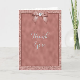 Carte De Remerciements Mariage de Parties scintillant rose Gold et élégan