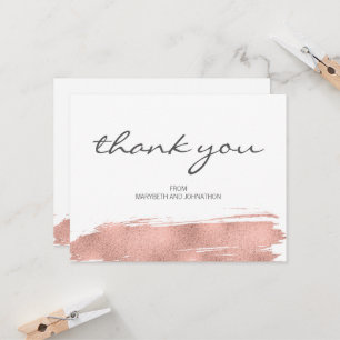 Carte de remerciements Mariage de pinceau Rose mod