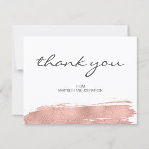 Carte de remerciements Mariage de pinceau Rose mod