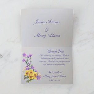 Carte De Remerciements Mariage de printemps au jardin Chardonneret