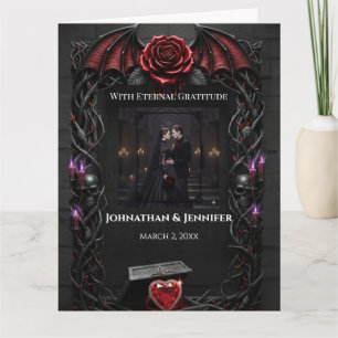 Carte De Remerciements Mariage de romance sombre gothique vampire Nuit ét
