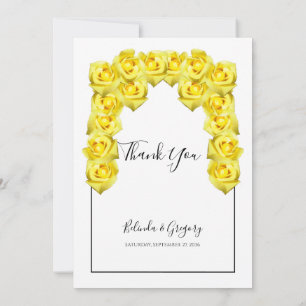 Carte de remerciements Mariage de roses jaunes