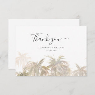 Carte De Remerciements Mariage de script d'aquarelle Palm Tree
