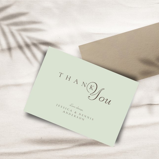 Carte De Remerciements Mariage de script de typographie minimaliste éléga (Créateur téléchargé)