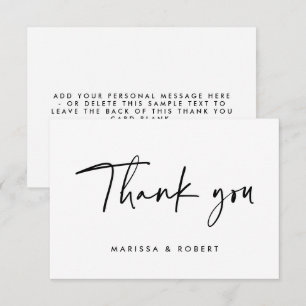 Carte De Remerciements Mariage de script manuscrit élégant et moderne