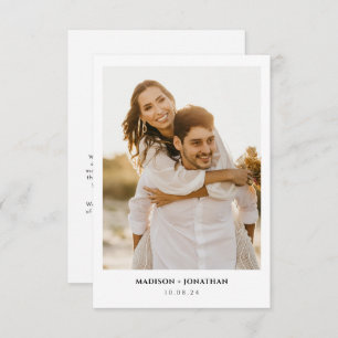 Carte De Remerciements Mariage de script minimaliste