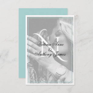 Carte De Remerciements Mariage de script photo Monogramme