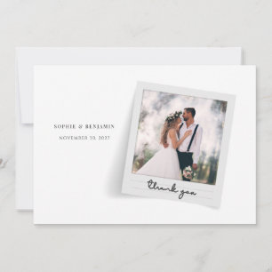 Carte De Remerciements Mariage de script photo pour les jeunes mariés
