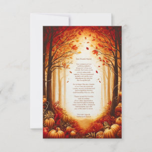 Carte De Remerciements Mariage de silhouette de récolte d'automne enchant
