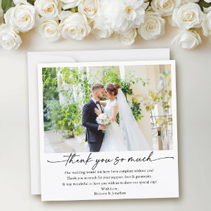 Carte De Remerciements Mariage de stylo à encre de calligraphie moderne C