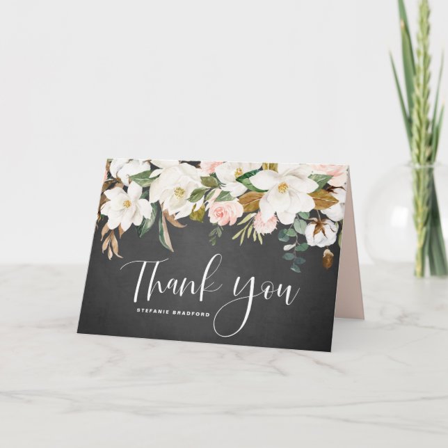 Carte De Remerciements Mariage de tableau de bord rustique Magnolia Cotto (Devant)