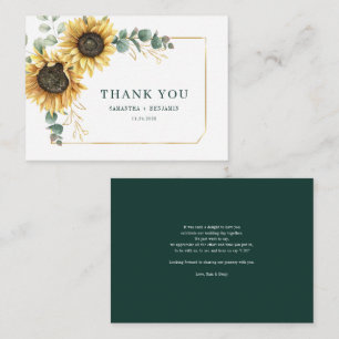 Carte de remerciements Mariage de tournesol Eucaly