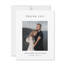 Carte de remerciements Mariage de typographie clas