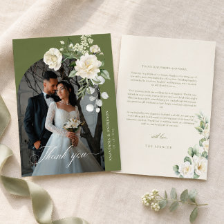 Carte De Remerciements Mariage de verdure botanique moderne