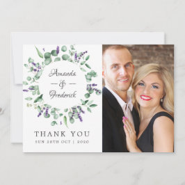 Carte De Remerciements Mariage de verdure Eucalyptus Lavender
