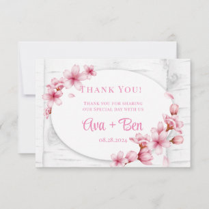 Carte De Remerciements Mariage d'écorce cerise en fleurs