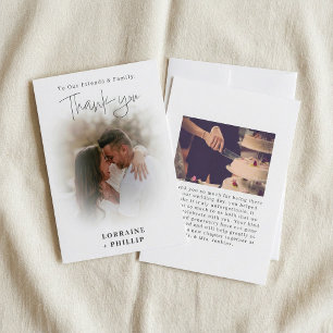 Carte De Remerciements Mariage d'effet dégradé de photo romantique