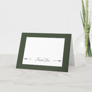 Carte De Remerciements Mariage des flèches minimalistes Vert olive