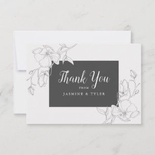 Carte De Remerciements Mariage des fleurs de Magnolia rustique