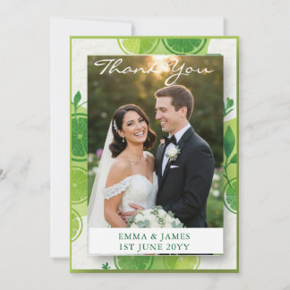 Carte De Remerciements Mariage d'été Citron & Vert Chartreuse